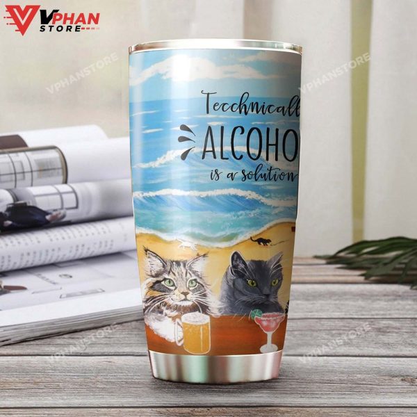 Drinking Cats On The Beach Personalized Tumbler