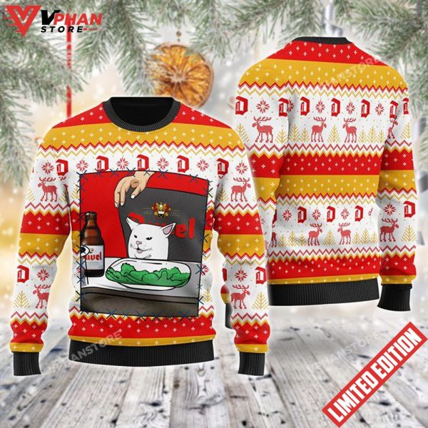 Duvel Beer Cat Meme Christmas Ugly Sweater