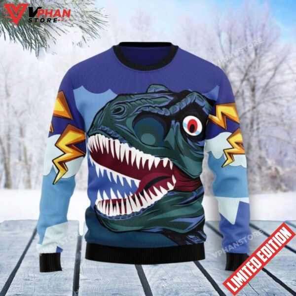 Face Funy Gift Dinosaur Christmas Sweater