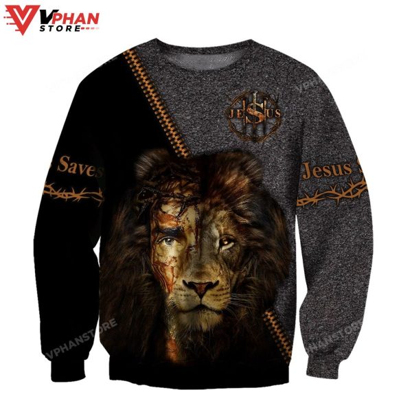 Faith In God Lion Save Jesus Christian Sweatshirt