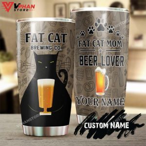 Fat Cat Mom Beer Lover Personalized Tumbler 1