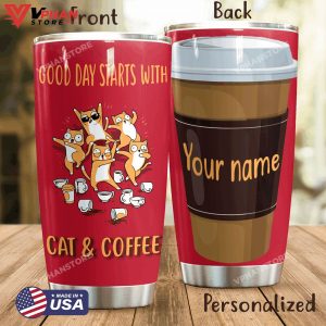 Funny Cat Personalized Coffee Lover Tumbler 1