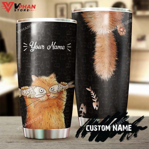 Funny Chubby Cat Personalized Tumbler