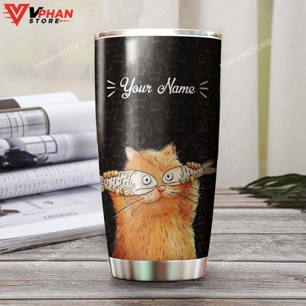 Funny Chubby Cat Personalized Tumbler