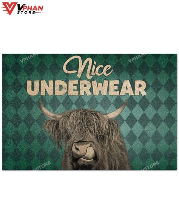 Funny Highland Cattle Easy Clean Welcome DoorMat