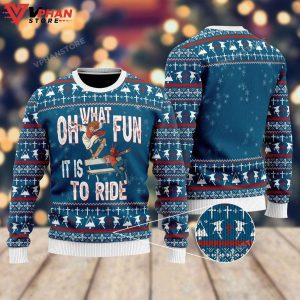 Funny Jesus Ride Skateboarding With Satan Ugly Sweater 1