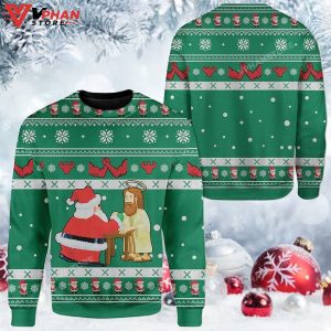 Funny Jesus Santa Ugly Christmas Sweater 1