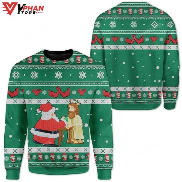Funny Jesus Santa Ugly Christmas Sweater