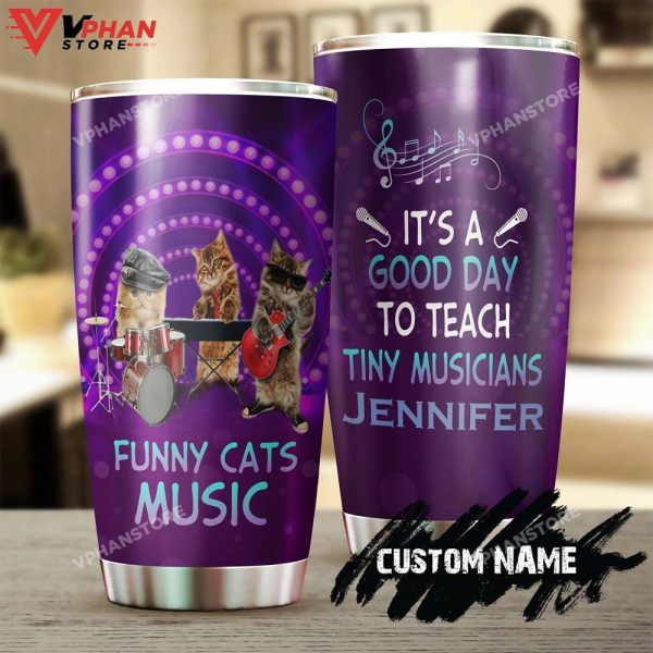 Funny Music Cats Personalized Tumbler