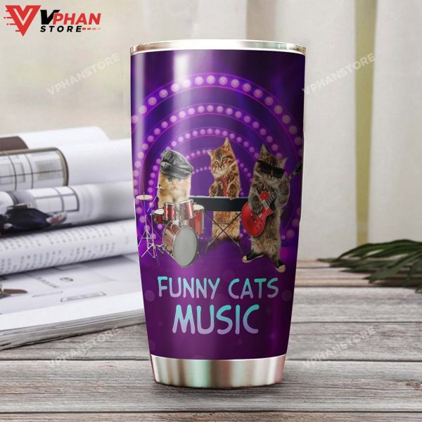 Funny Music Cats Personalized Tumbler