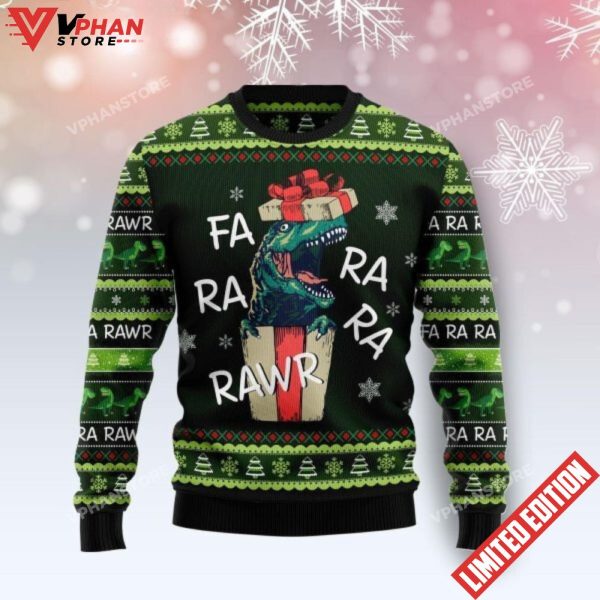 Gift Farararawr Cute Gift Dinosaur Christmas Sweater