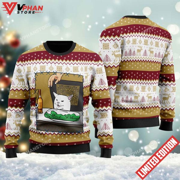 Glenmorangie Whisky Cat Meme Christmas Ugly Sweater