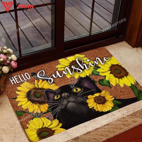 Hello Sunshine Sunflower Cat DoorMat