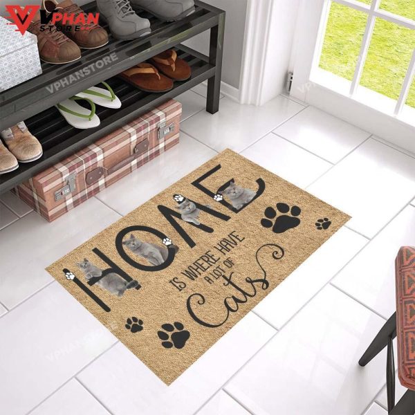 Home Is Where Have A Lot Of Cat DoorMat