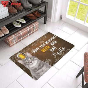 Hope You Brought Beer And Treats Cat DoorMat 1