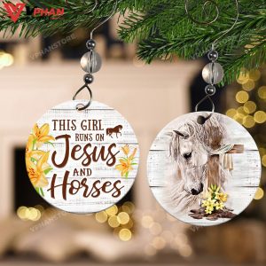 Horse Jesus Ceramic Circle Ornament 1