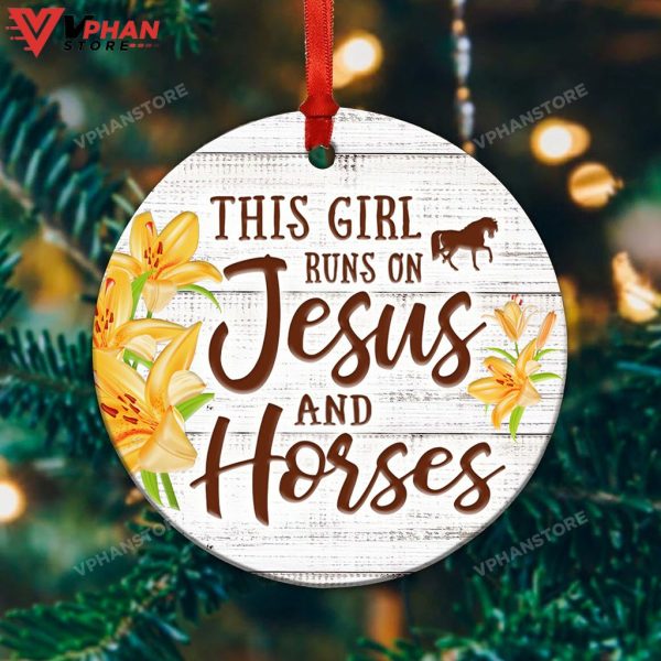 Horse Jesus Ceramic Circle Ornament