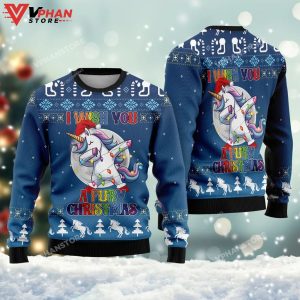 I Wish You A Furrr Christmas Dabbing Unicorn Ugly Sweater 1