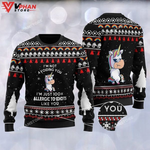 Im Not Avoiding You Unicorn Ugly Sweater