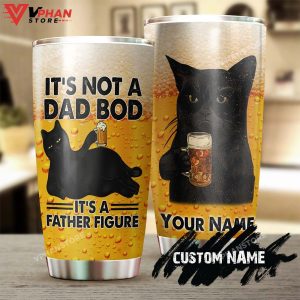 It Is Not A Dad Bod Its A Father Figure Black Cat Tumbler 1