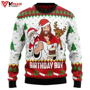 Jesus Birthday Boy Ugly Christmas Sweater 1