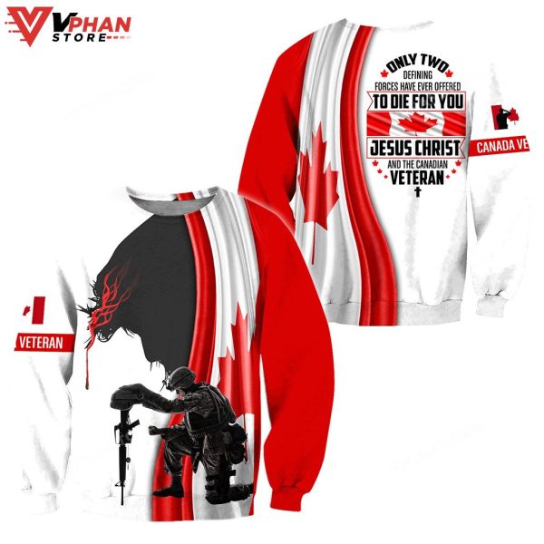 Jesus Christ And Canadian Veteran Christian Sweatshirt