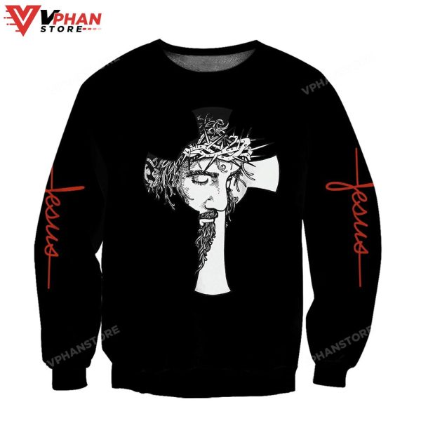 Jesus Christ Black Color Christian Xmas Sweatshirt