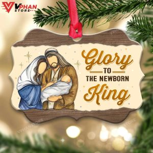 Jesus Glory To The Newborn King Metal Ornament 1