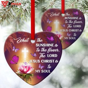 Jesus Is My Soul Beautiful Lotus And Butterfly Ornament 1