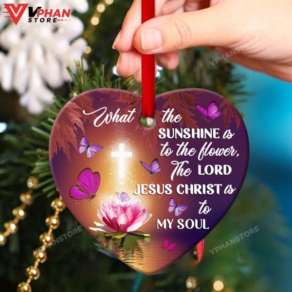 Jesus Is My Soul Lotus And Butterfly Ornament