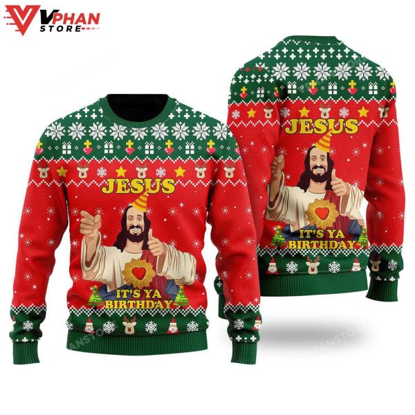 Jesus Its Ya Birthday Christmas Sweater