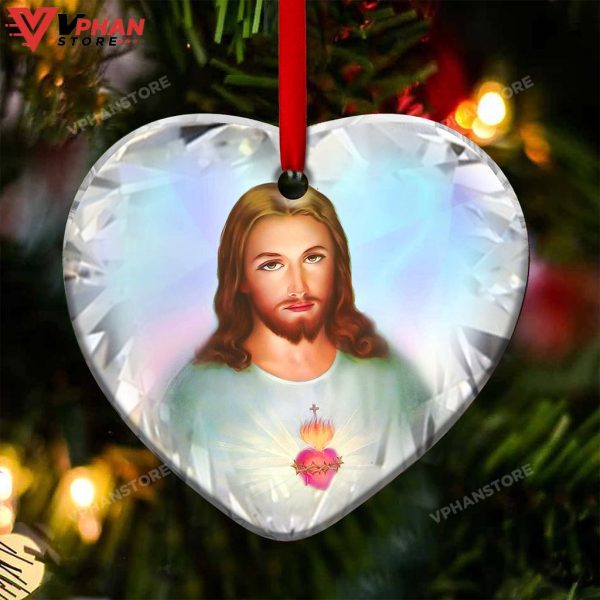 Jesus Jewelry Style Heart Ceramic Ornament