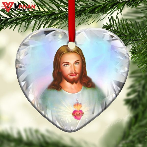 Jesus Jewelry Style Heart Ceramic Ornament