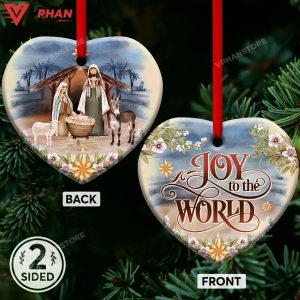 Jesus Joy To The World Heart Ceramic Ornament 1