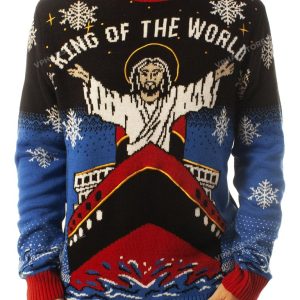 Jesus King Of The World Ugly Christmas Sweater 1