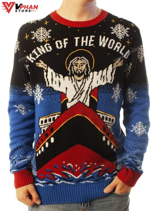Jesus King Of The World Ugly Sweater