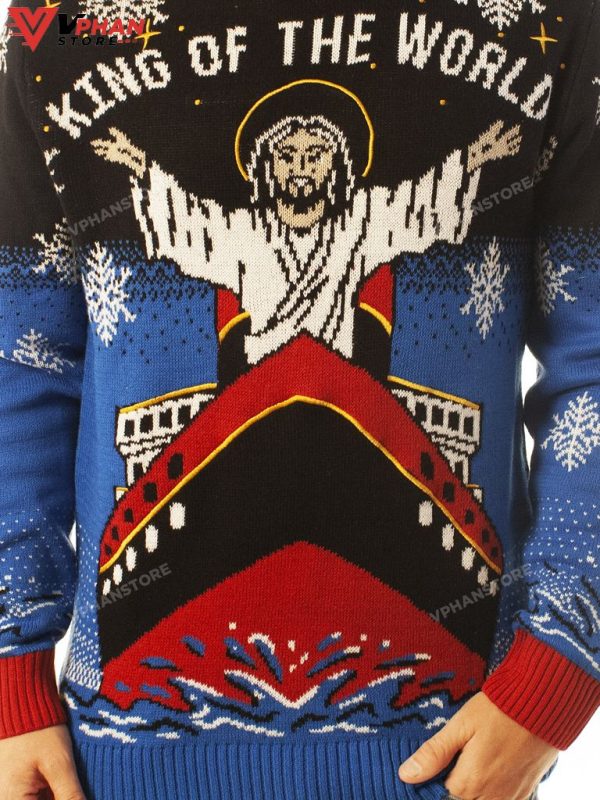 Jesus King Of The World Ugly Sweater