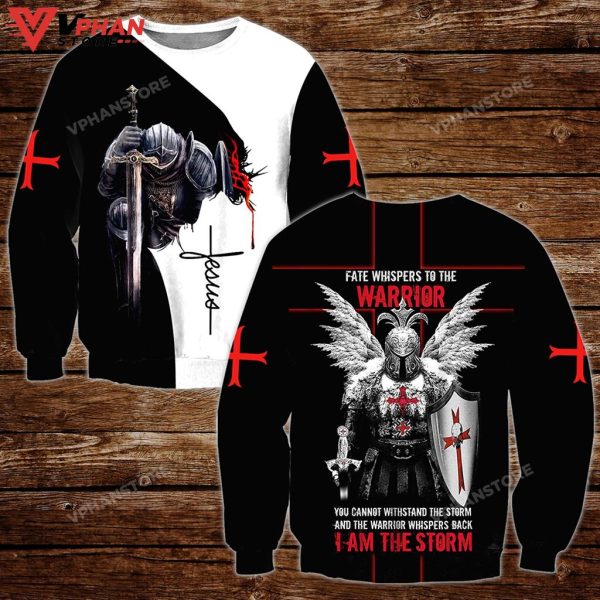 Jesus Knight Templar I Am The Storm Sweatshirt