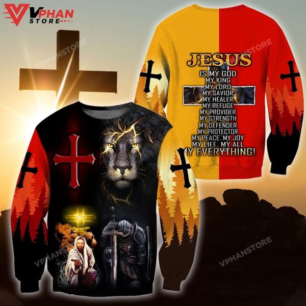 Jesus Lion And Knight Templar Christian Sweatshirt