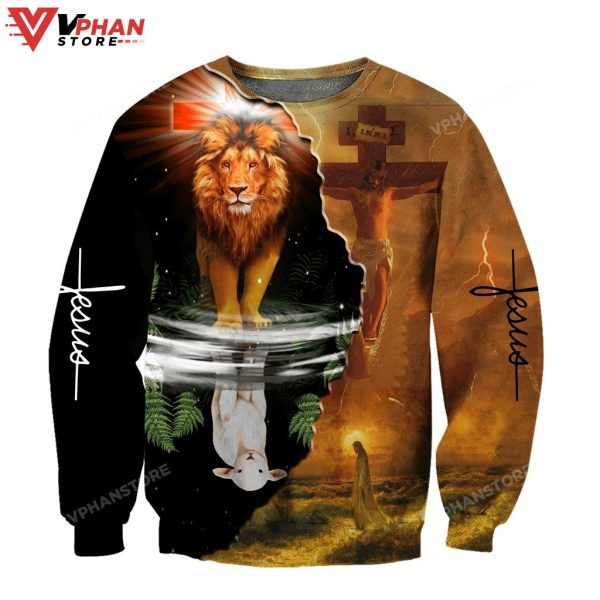 Jesus Lion And Lamb Christian Sweatshirt