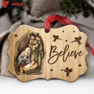 Jesus Nativity Believe Christmas Ornament 1