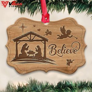 Jesus Nativity Believe Metal Ornament 1