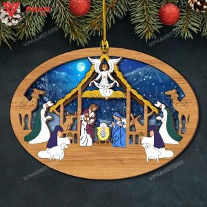 Jesus Nativity Christmas Wood Layered Ornament 1