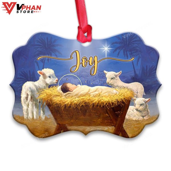 Jesus Nativity Joy Metal Christmas Ornament