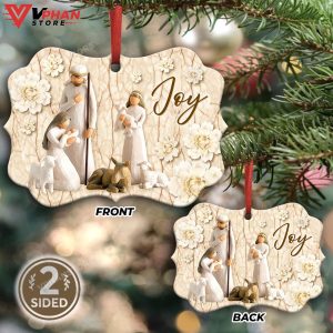 Jesus Nativity Joy Metal Ornament 1