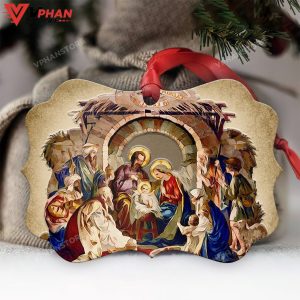 Jesus Nativity Metal Christmas Ornament 1