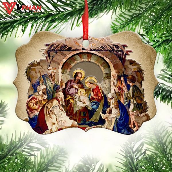 Jesus Nativity Metal Christmas Ornament