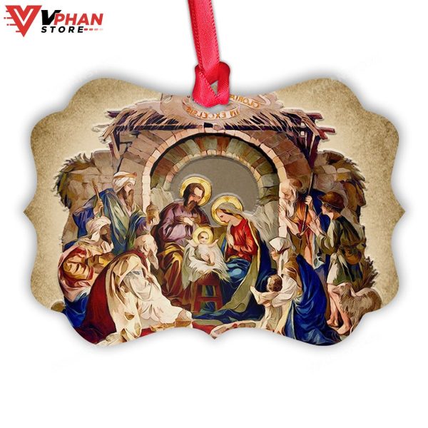 Jesus Nativity Metal Christmas Ornament