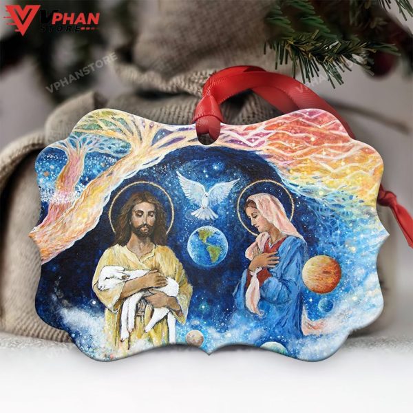 Jesus Nativity Metal Xmas Ornament