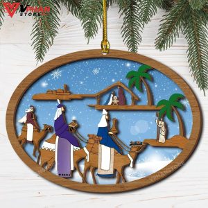 Jesus Nativity with Three Kings Christmas Wood Layered Ornament 1